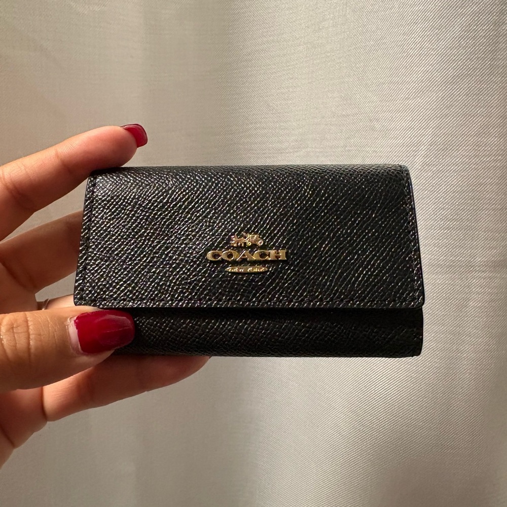 Coach Black Textured Leather Wallet